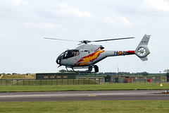 Spanish Air Force Patrulla ASPA- Eurocopter EC 120 Colibri take off at RAF Waddington 5th July 2014