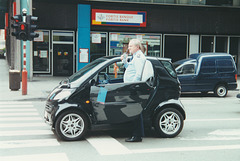 STIB MIVB Traffic Controller with a company Smart Car - 9 Sep 2000