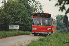 Midland Red South 504 (JOX 504P) leaving Sibford Gower – 1 Jun 1993 (194-15A)