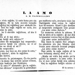 Tammsaare  - La amo - tradukis Hilda Dresen