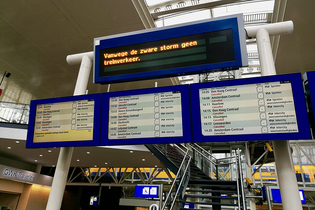 Storm stops all trains