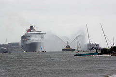 Queen Mary 2 leaving Liverpool
