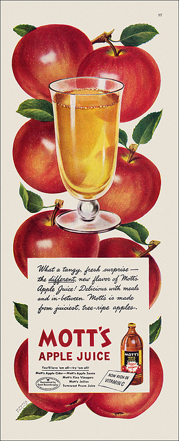 Mott's Apple Juice Ad, 1947