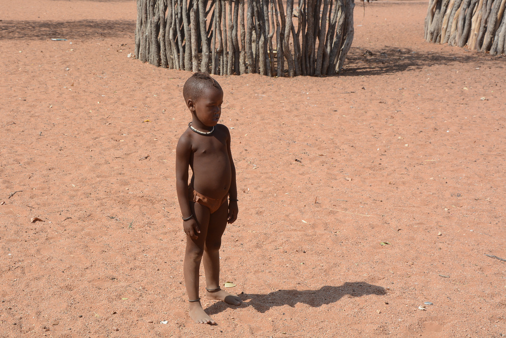 Namibia, Himba Girl in the Village of Onjowewe