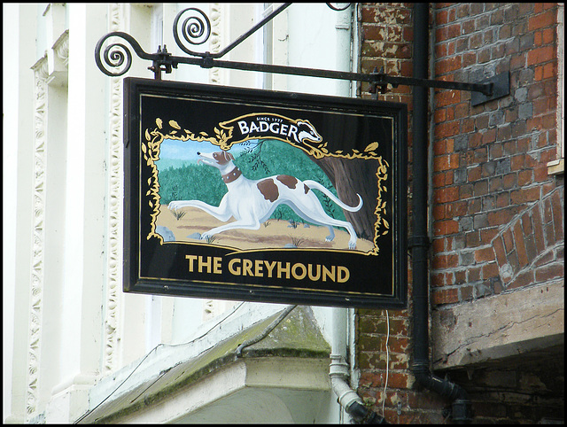 The Greyhound pub sign