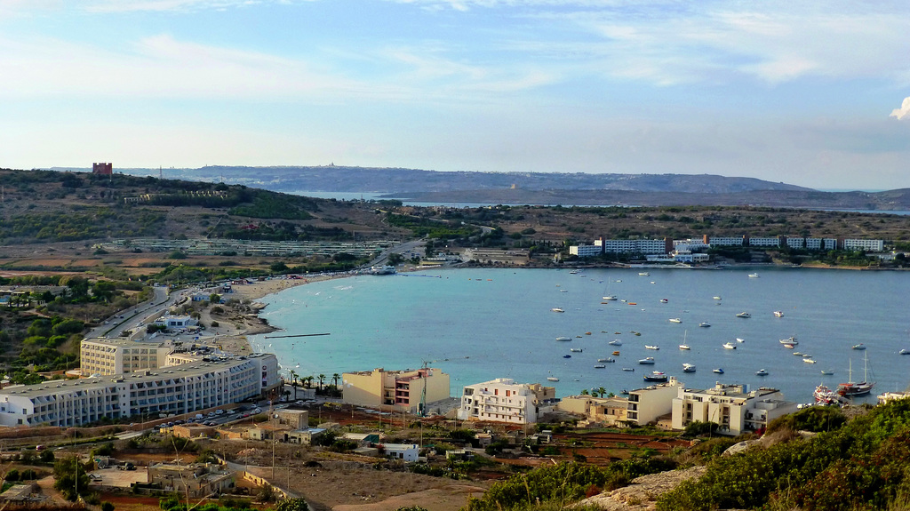 MT - Mellieħa - Blick zum Strand