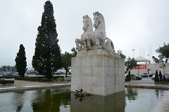 Lisbon, Sculpture of Two Horses