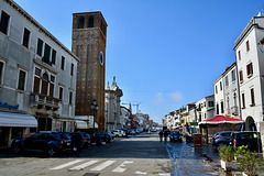 Chioggia 2017 – Corso del Popolo with the Clock Tower of the San Andrea