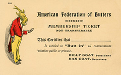 American Federation of Butters Membership Ticket