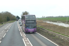Stagecoach 15614 (OU10 BGF) on the A47 near Guyhirn - 21 Mar 2024 (P1170690)