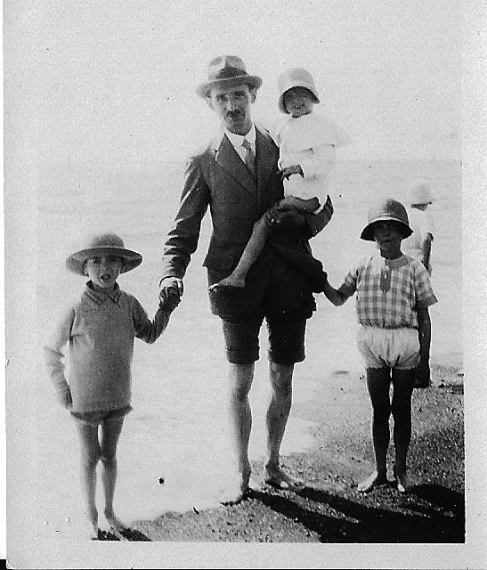 Grandpa Sadler, Mum, Peter & Val in 1926