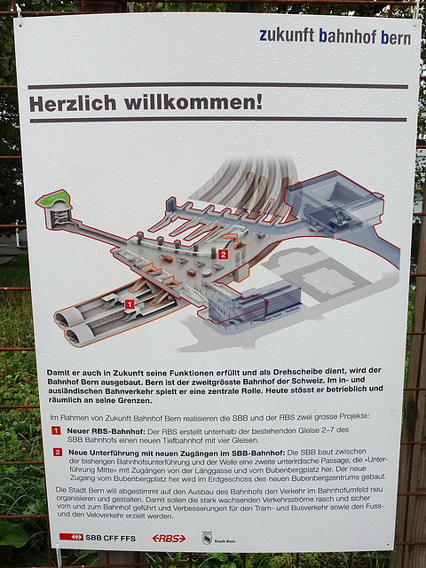 Infotafel Zukunft Bahnhof Bern