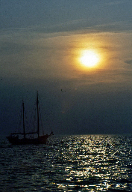 Sonnenuntergang am Gardasee in Pacengo 1991