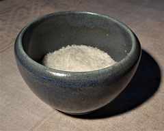 blue salt dish