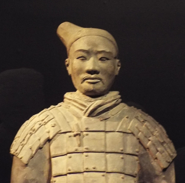 Detail of the Armored Infantryman in the Metropolitan Museum of Art, July 2017