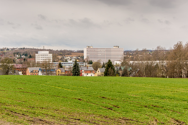 Blick zum Gewerbepark Chemnitz, Glösa