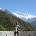 Namche Bazaar, Monument to Tenzing Norgay on the Background of Mount Everest