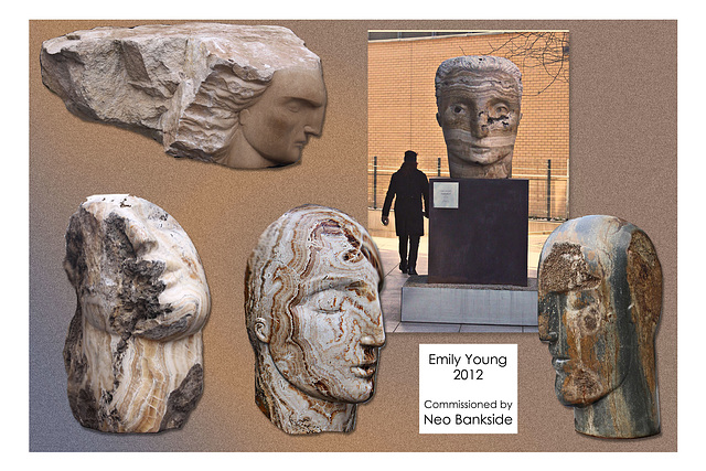 Heads by Emily Young - Bankside - Southwark - 17.1.2018