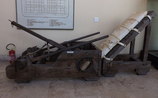 Model of an Onager Catapult to Hurl Rocks in the Museum of Roman Civilization in EUR, July 2012