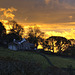 Cumbrian hill farm at sunset