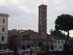 Church of Holy Mary in Cosmedin and Fountain of the Mouth of Truth.