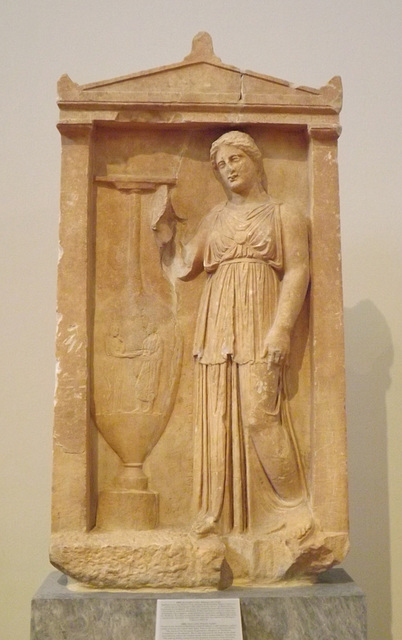 Grave Stele from Kallithea in the National Archaeological Museum of Athens, May 2014