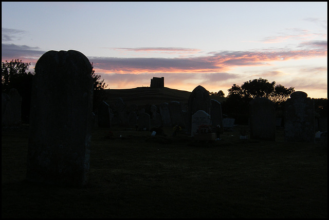 churchyard at sundown