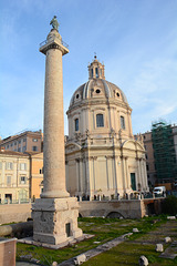 Roma, Colonna Traiana e Chiesa del Santissimo Nome di Maria al Foro Traiano