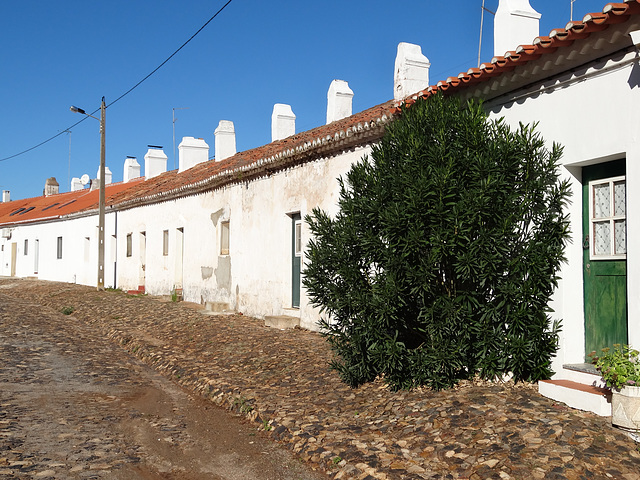 Miners' cottages in Minas de Sao Domingos, Portugal.