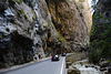 Romania, Cars and Pedestrians on the Road in the Bicaz Gorge