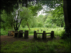 seats in Cowley Road churchyard