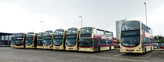 A line up of East Yorkshire buses in Hull - 2 May 2019 (P1010103)