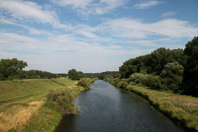 Lippe von der Eisenbahnbrücke aus (Hervest-Dorsten) / 19.07.2020