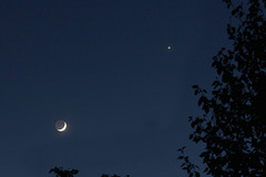 Moon and Venus (view on black)