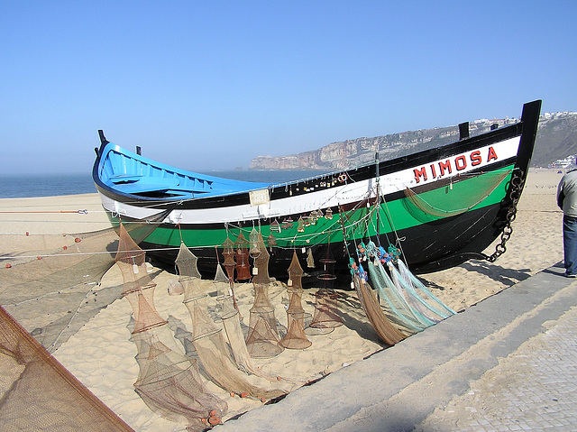 Altes Fischerboot in Nazaré
