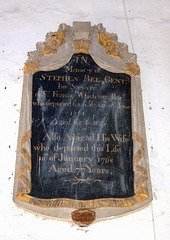 Memorial to Stephen and Abigail Bee, Saint Denis, Aswarby, Lincolnshire