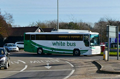 White Bus Services Plaxton Profile on the A11 at Barton Mills - 22 Feb 2019 (P1000450)