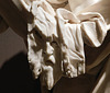 Detail of St. Bartholomew after Legros in the Metropolitan Museum of Art, March 2022