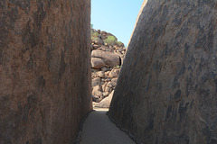 Namibia, Passage between Two Huge Boulders to the Damara Living Museum
