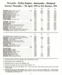 Primrose Coaches timetable Summer 1974 Page 2