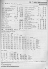 'Ten Cities Express' timetable - Summer 1972