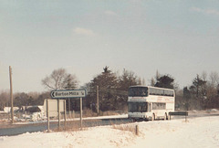 Ambassador Travel ML905 (A668 XDA) on the old A11 at Barton Mills – 10 Feb 1985 (9-16)
