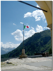 Italian flag over the fall