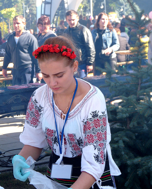 Chisinau- Wine Festival- Serving Food in National Dress