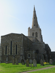 godmanchester church, hunts (28) east window c19 scott 1853, tower c17 1623
