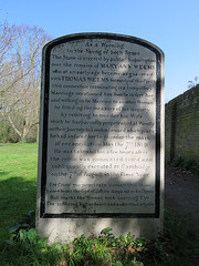 godmanchester church, hunts (29) c19 gravestone of murdered mary ann weems +1819