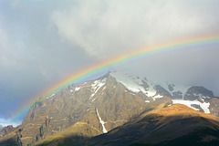 Chile, Rainbow over Cerro Almirante Nieto (2640m)