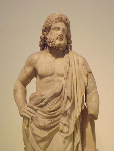 Detail of a Statuette of Askelpios from Epidauros in the National Archaeological Museum of Athens, May 2014