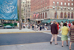 The Hotel Empire and O'Neals Baloon from the Lincoln Centre Plaza (Scan from June 1981)