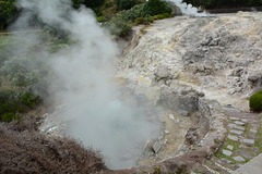 Azores, Island of San Miguel, Hot Spring and Fumarola in the Valley of Furnas